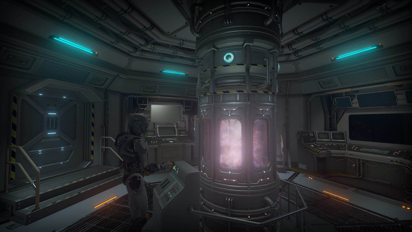 Farlane screenshot 3: a ship approaching a structure in space